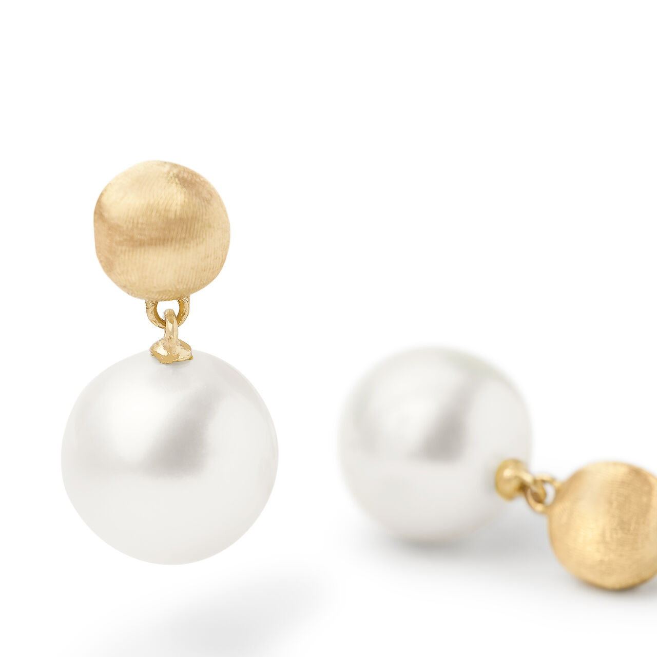 Marco Bicego Africa Yellow Gold and Pearl Earrings OB1011 PL01 Y image number 2